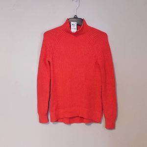 Style & Co Cotton Mock Neck Sweater Coral XS